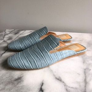 Dolce Vita Bree Croc Mule Loafers in Light Blue - Size 8M